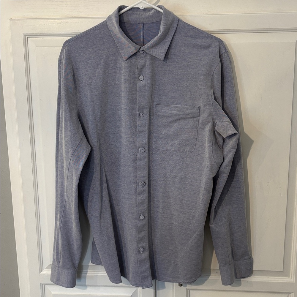Lululemon Shirt Mens Medium Button Down Long Sleeve ABC Slim Fit Practice Office